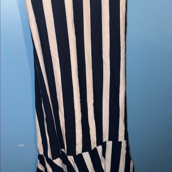 Chaps Chic Black and White Striped Midi Dress - Picture 5 of 9